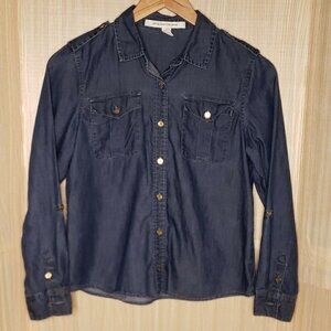 Jones New York Jeans Denim Petite Button Down